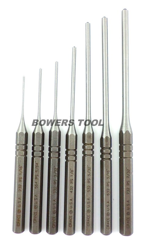 Grace Gunsmith Roll Spring Pin Punch Set 7pc Gun Care Machinist Made in USA gallery