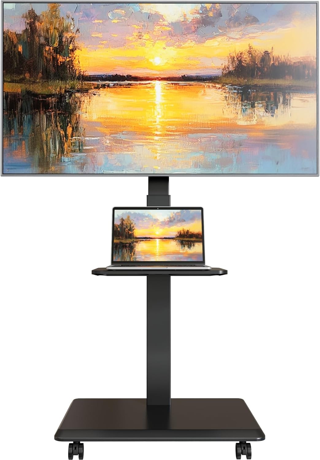 Steel Base Rolling TV Stand for 32-75in TVs up to 110lbs gallery