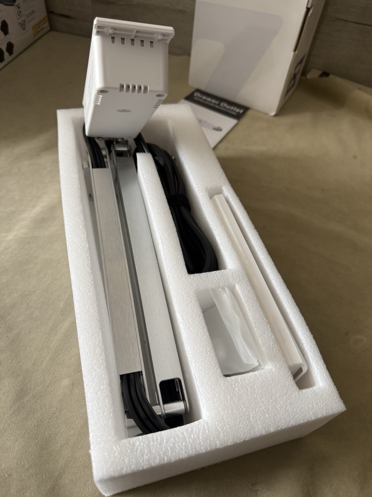 Drawer Outlet Kit QC18W Fast Charging Station Cabinet Strip - 2 AC Plugs & 2 USB gallery
