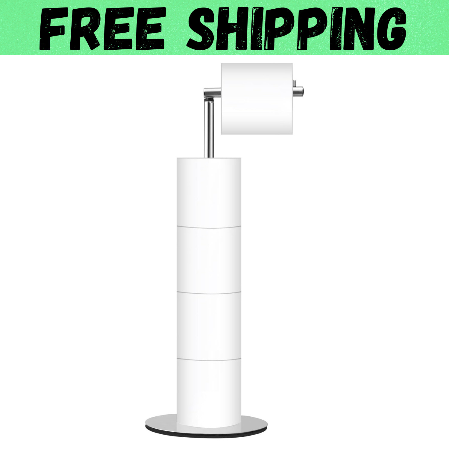 Toilet Paper Holder Stand, Free Standing Toilet Paper Roll Holder with Reserve gallery