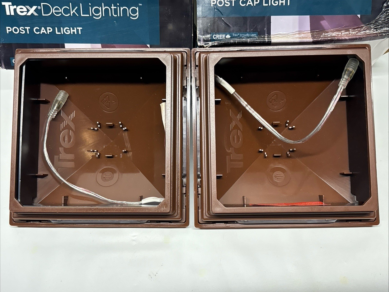 Lot Of 2 TREX DECKING PYRAMID LED POST CAP LIGHT LIGHTING FIRE PIT (brown) gallery