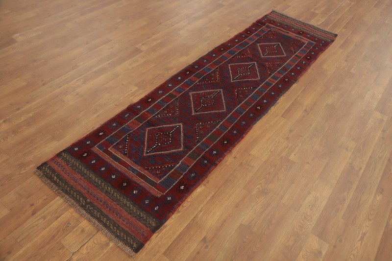 Geometric Wool Balouch Oriental 7 ft Runner Rug Nomadic Traditional Carpet 2x7 gallery