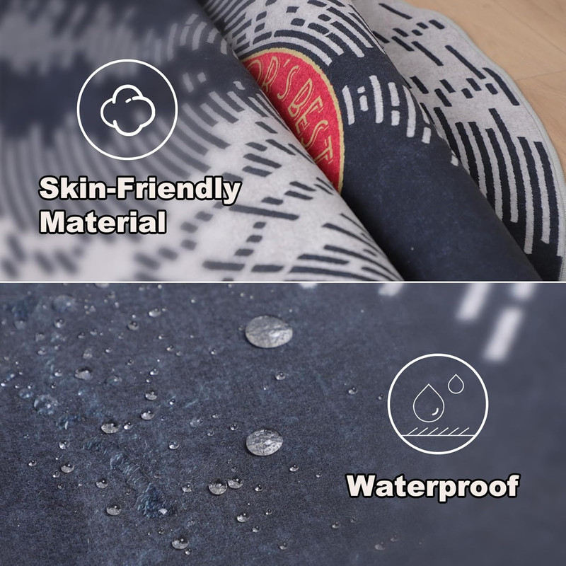 Vinyl Record Non-Slip 6Ft Round Washable Rug for Stylish Home Decor gallery