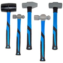 5 Piece Hammer Set – Includes Rubber Mallet, Sledge, Cross Pein, and Ball Pein