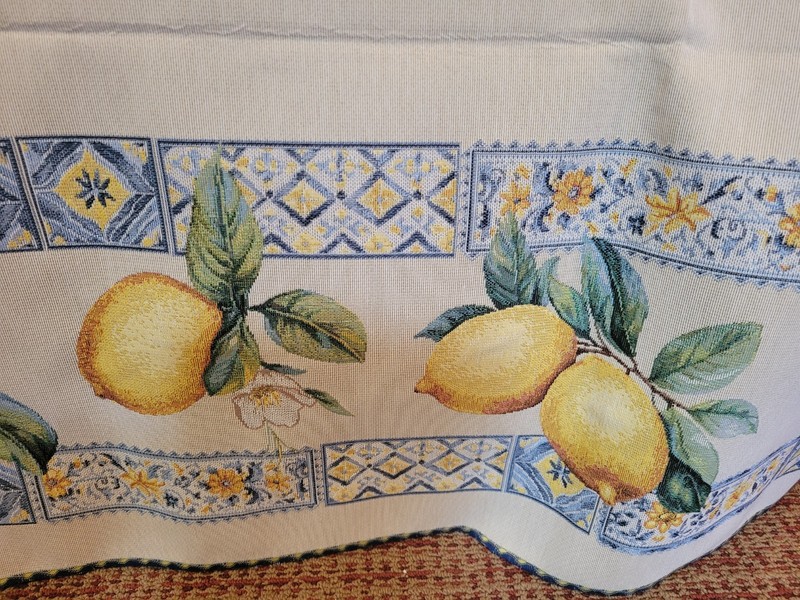 Lemon Patterned Tablecloth (56 x 70 Rectangle, made in Portugal) gallery