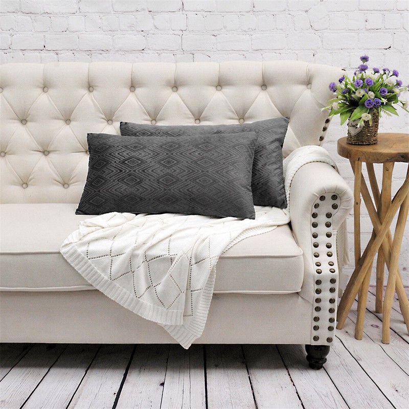 Ikat Velvet Solid Pillow Shams Rectangle Pillow Covers Decorative Cushion Cover gallery