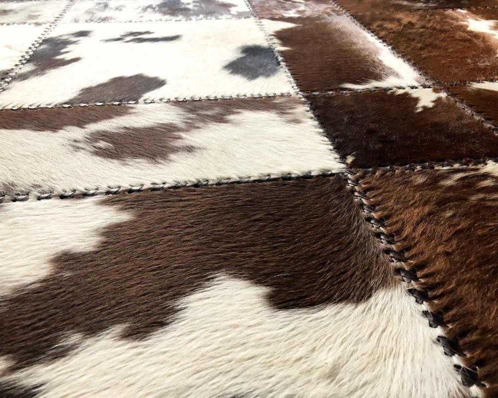 HANDMADE Natural Cowhide Rug | Patchwork Area Rug | Real Hair on Leather gallery