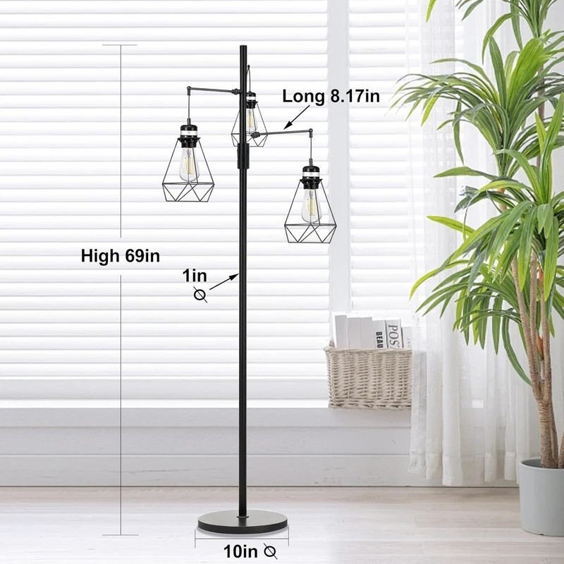 Dimmable Industrial Floor Lamp, Floor Lamp Standing Lamp with Stepless Dimming gallery