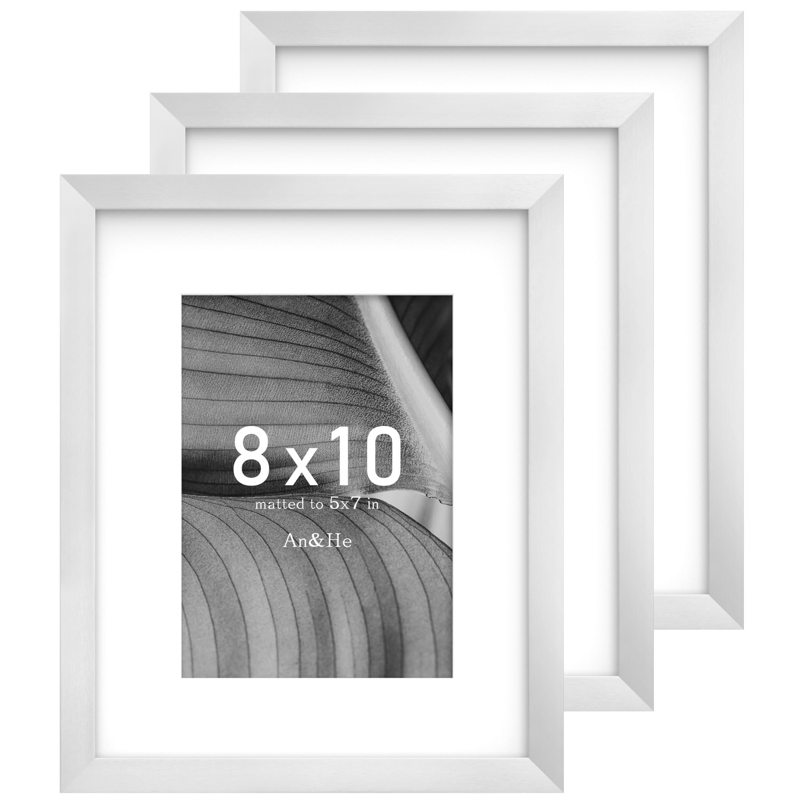 8x10 Picture Frame, Silver Photo Frame for Tabletop and Wall Display, Minimal... gallery