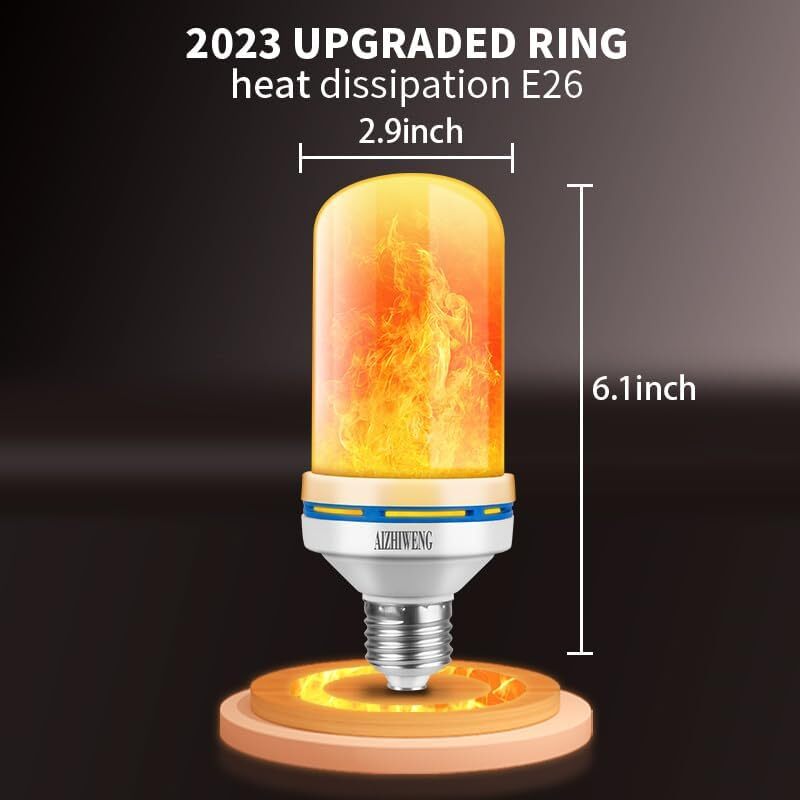 LED Flame Light Bulbs, 4 Modes E26 Base Flame Bulb with Gravity Sensor (2 PCS) gallery