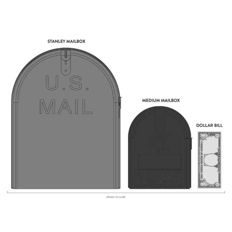 Stanley Black, Extra Large, Steel, Post Mount Mailbox gallery