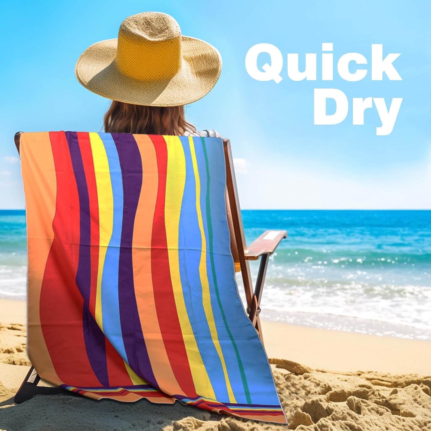 Oversized Beach Towel, Extra Large 39"X71" Quick Dry Sand Free Towel for Travel gallery