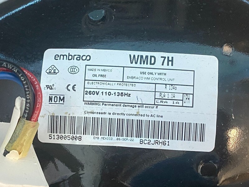KitchenAid Whirlpool Refrigerator Compressor P# WMD 7H W11025999 W11592009 WMD7H gallery