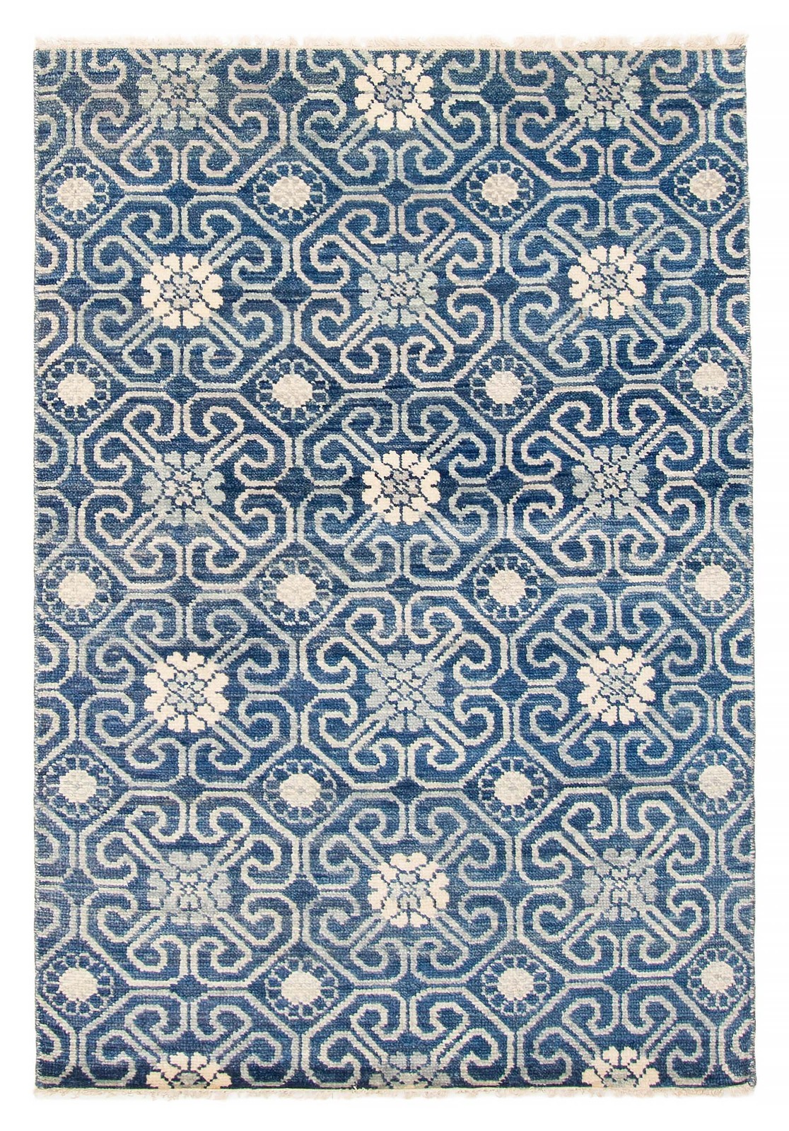 Hand Knotted Area Rug 4'2" x 5'11" Traditional Oriental Wool Carpet gallery