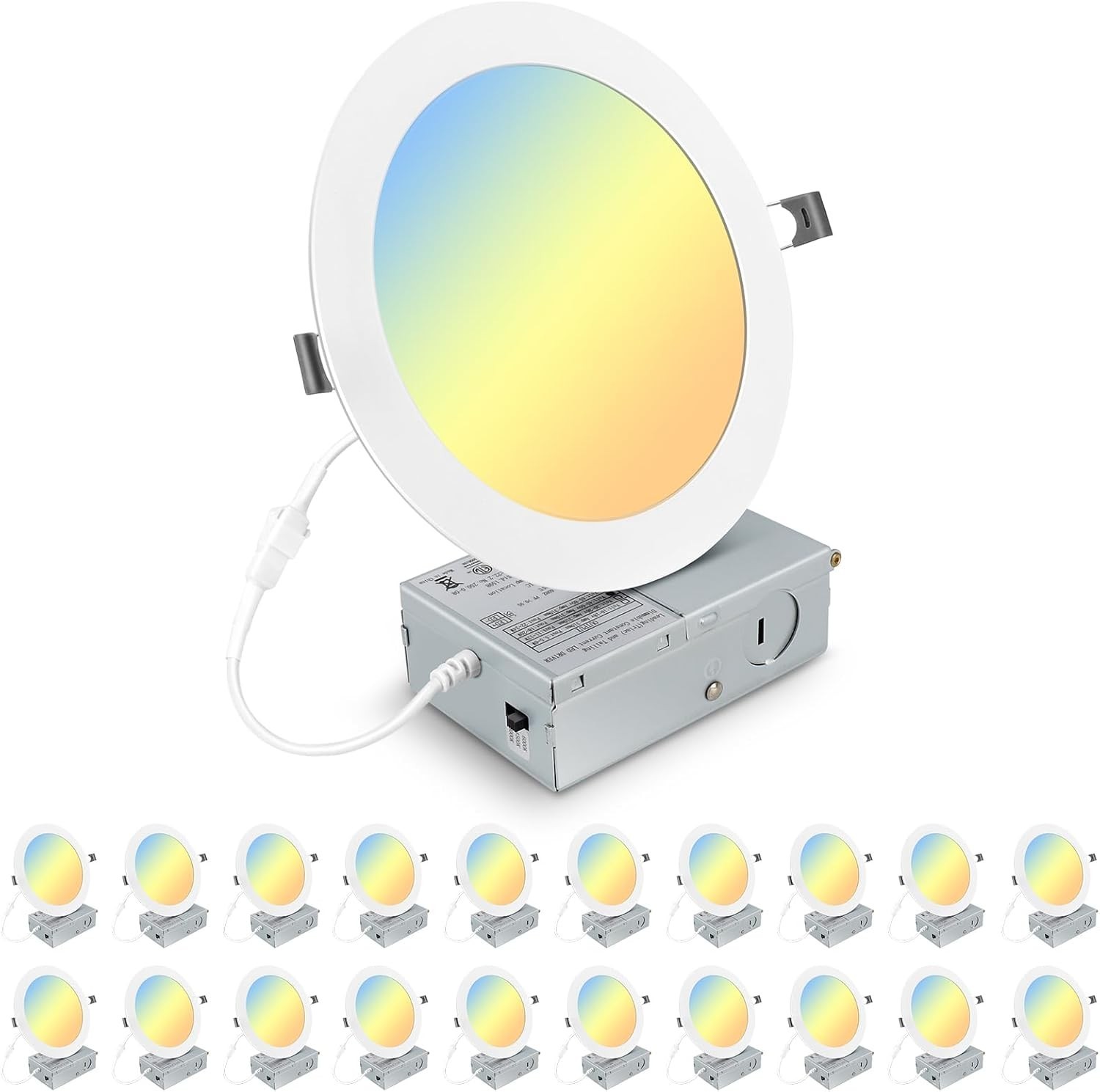 7in 3CCT Canless LED Recessed Light 20Pk 18W 1600LM w Junction Box gallery