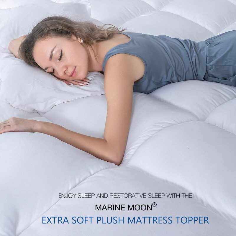 Mattress Topper Queen Cooling Plush Pillow Top Mattress Pad Feather Bed Toppe... gallery