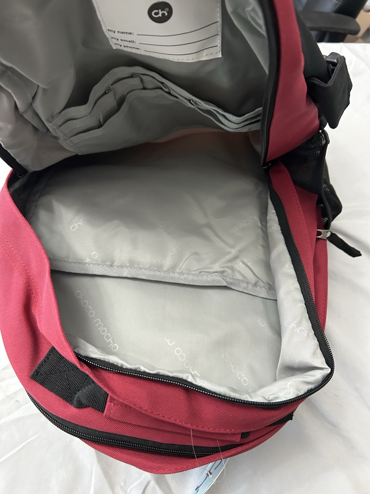 Dark Red With Bright Graphics Choco Mocha Backpack 3