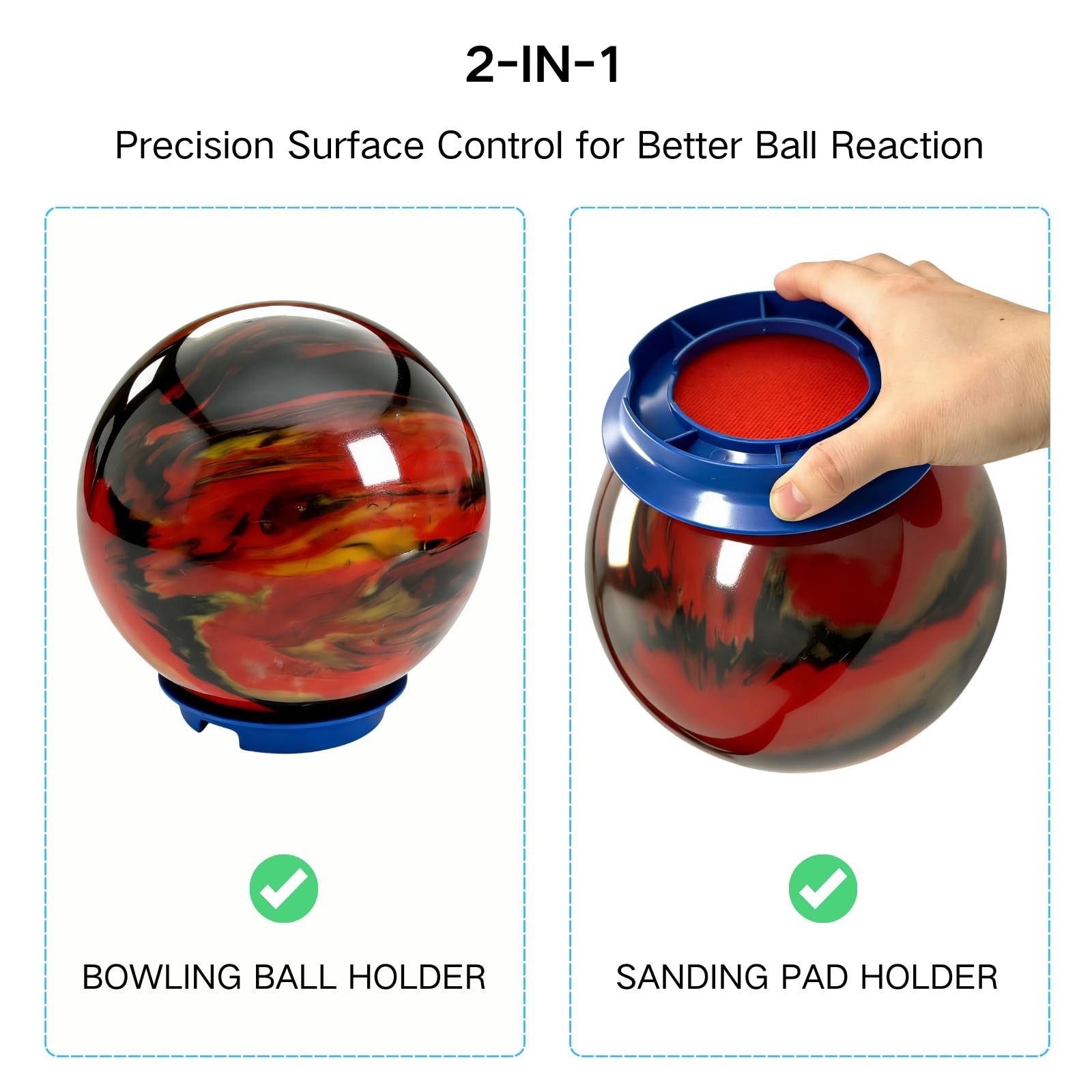 Universal Sanding Pad Holder for Bowling Balls, Precision Surface Maintenance... gallery