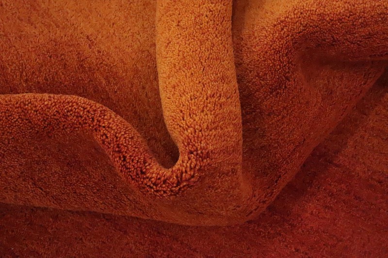 Transform Space with a Vibrant Sunset Gradient Rust Color Hand-made Wool Rug 6x8 gallery