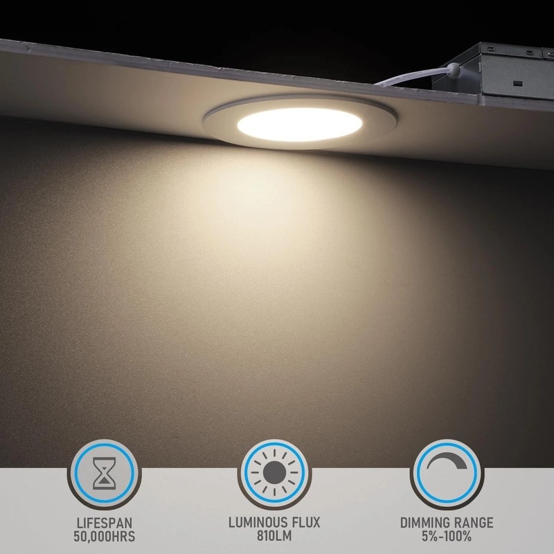 Basic Series 12-Pack 4 Inch Ultra-Thin LED Recessed Lighting with Junction Bo... gallery