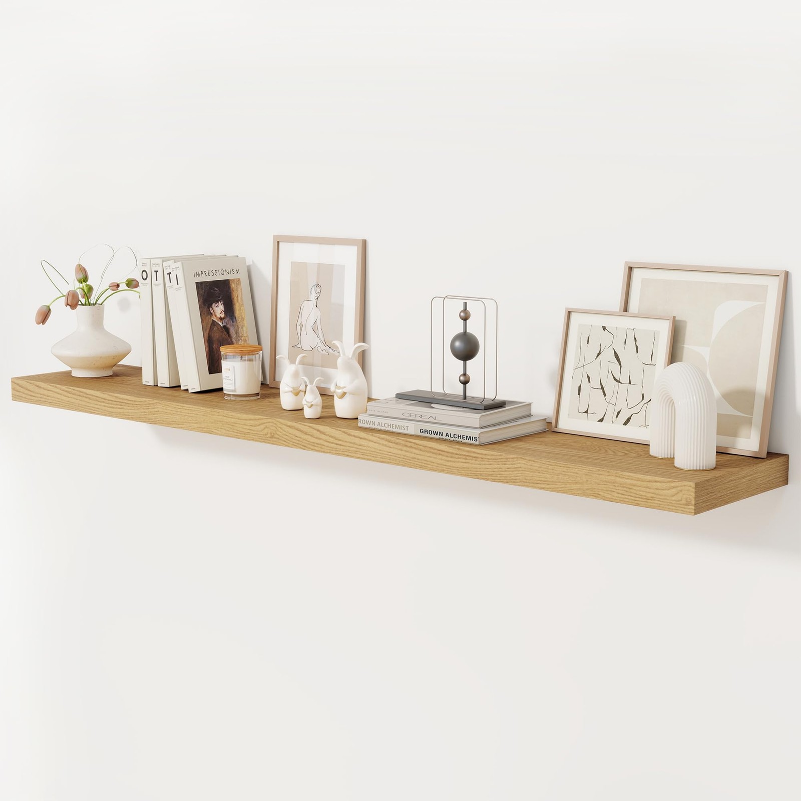 Floating Shelf 72 Inch 12 Deep Wall Mount Oak Invisible Bracket Memories Mantel gallery