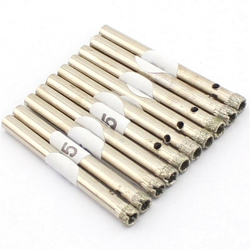 10Pcs Small Diamond Drill Bits 3/16 Hole Saw 5mm Cutter for Glass Ceramic Stone gallery