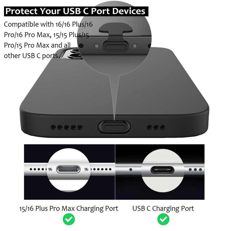8 Packs New Dust Plug for iPhone 17 16 15 Series, USB C Cover Cap, USB C Port C gallery