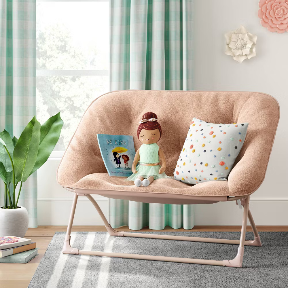 Folding Dish Kids' Loveseat Pink - Pillowfort gallery