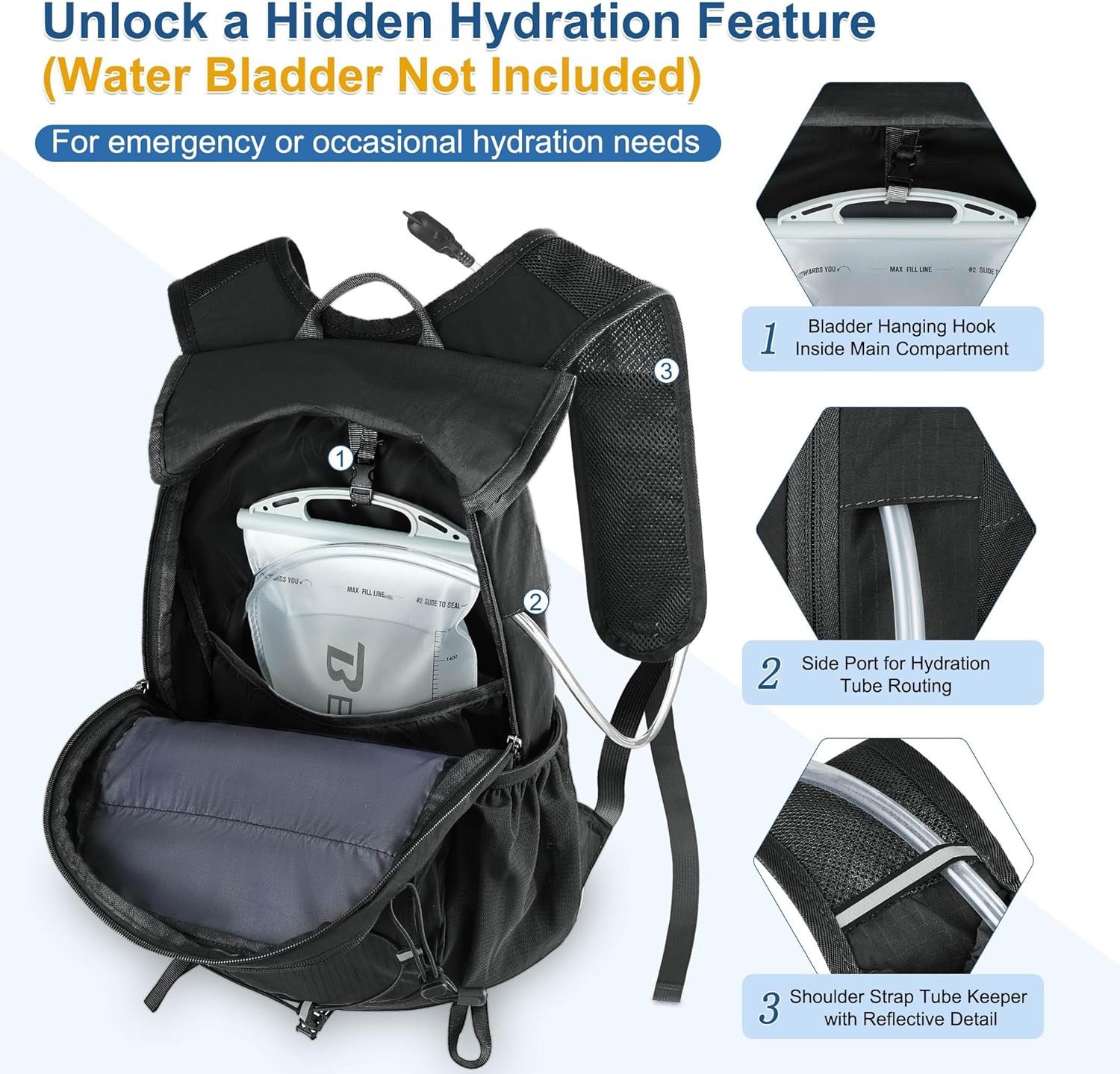 Hiking Backpack 20L Small Backpack Packable Day Pack Water Resistant Lightweight 5