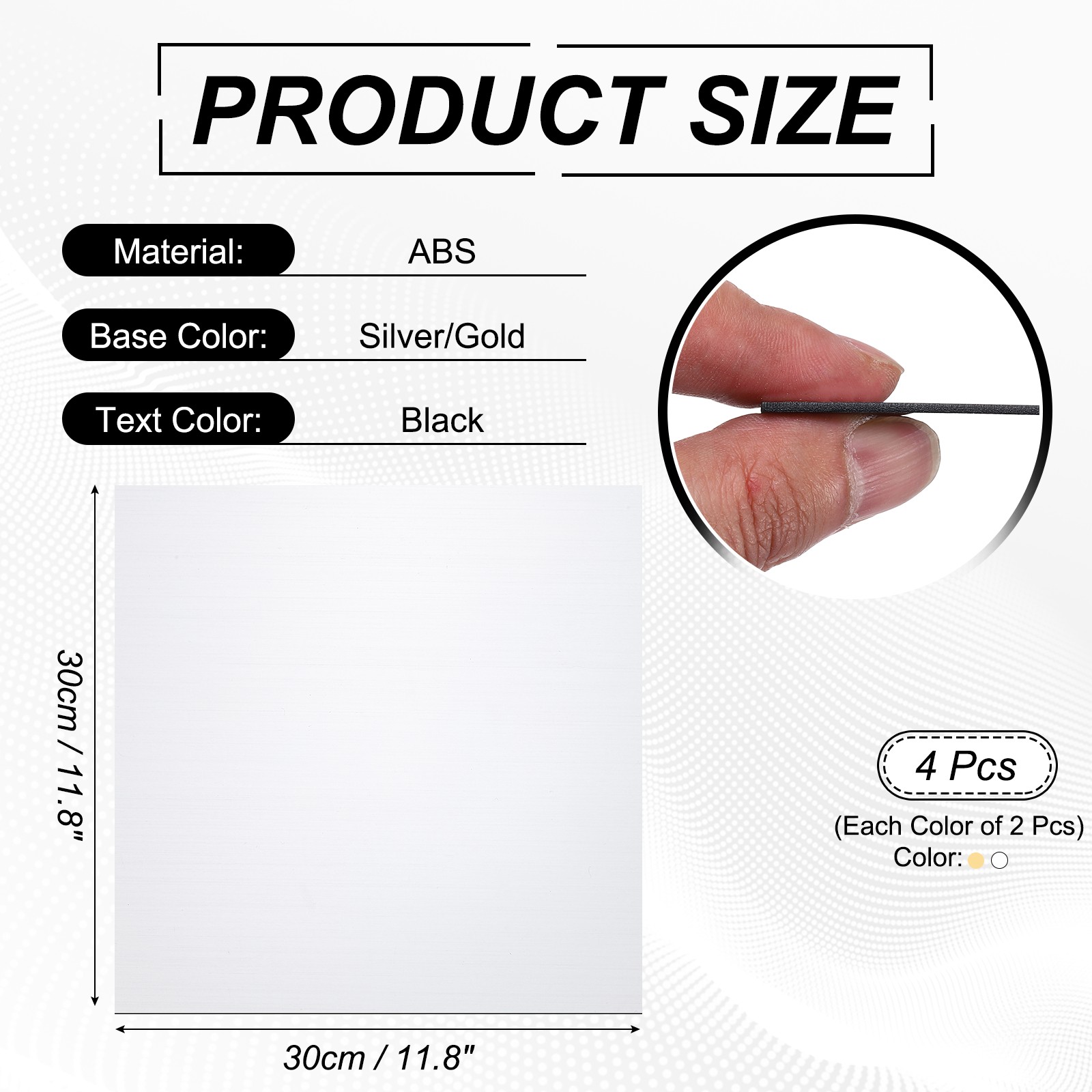 2Pcs 11.8x11.8" Double Color ABS Laser Engraving Sheet, Silver/Gold/Black gallery