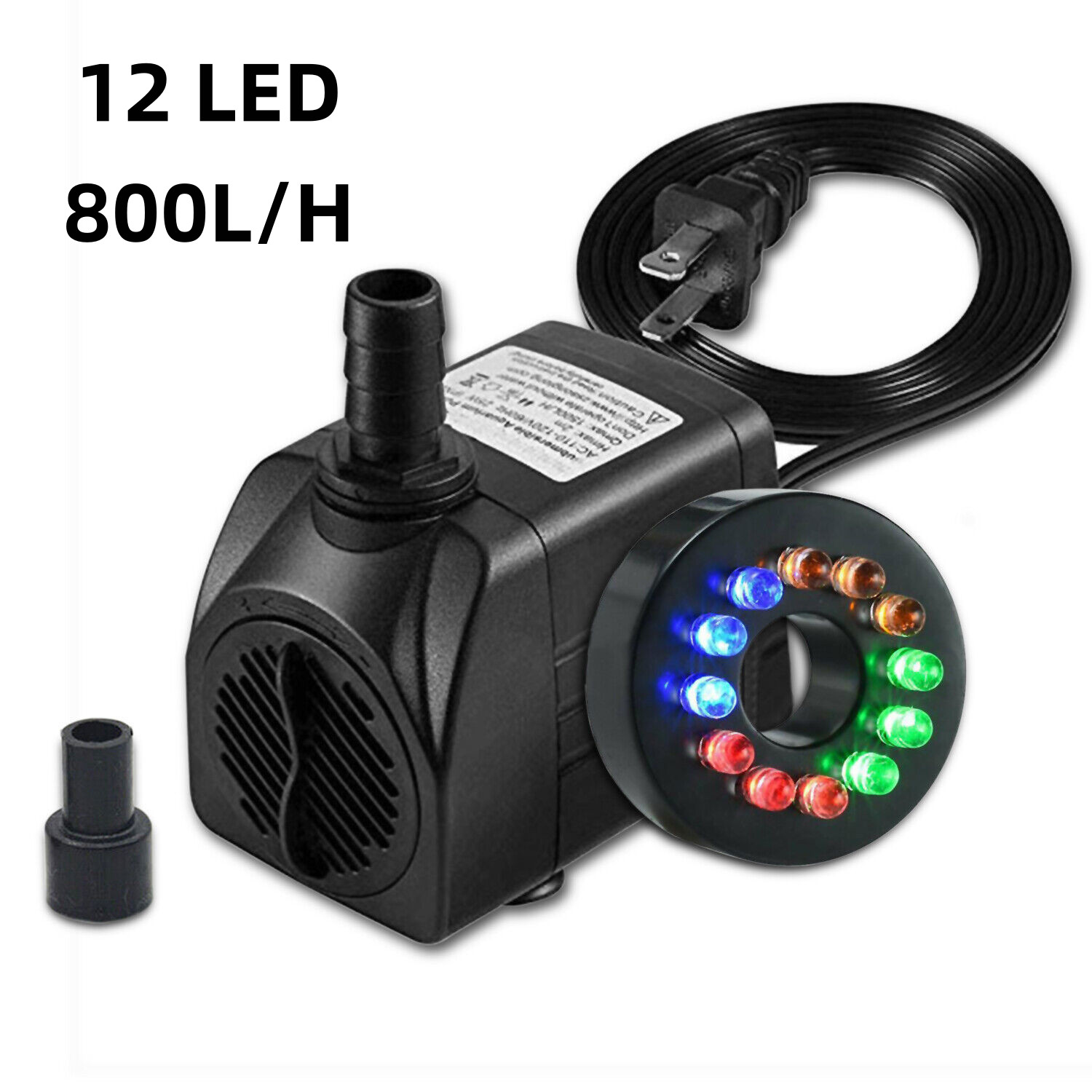 Submersible Water Pump with 12 LED 15W Lights for Fountain Pool Garden Pond Tank gallery