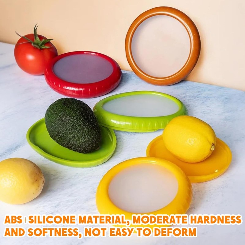 4 Pcs Silicone Fruit Vegetable Containers Green Red Yellow Brown gallery