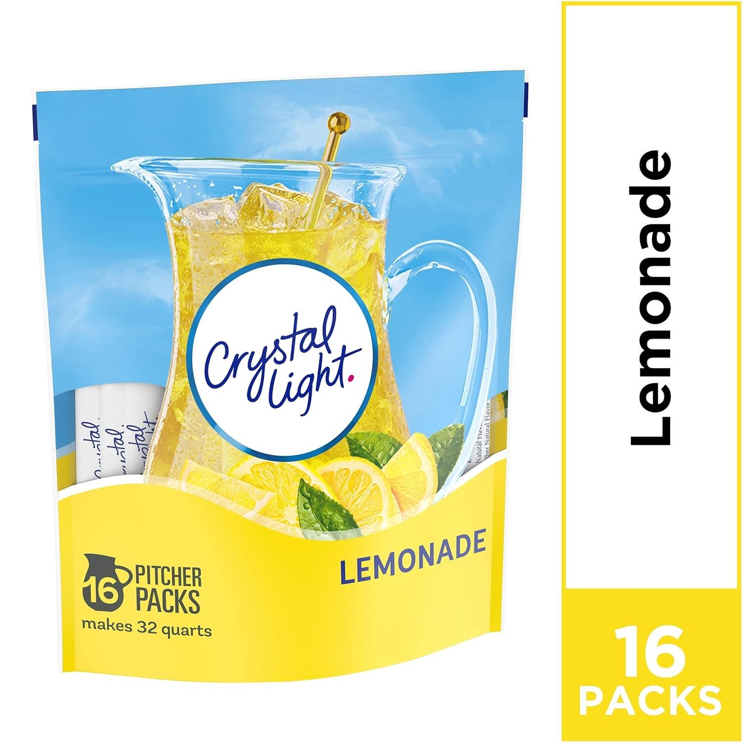 Crystal Light Natural Lemonade 16 Pitcher Packs Makes 32 Quarts- Pack of 1 - NEW gallery