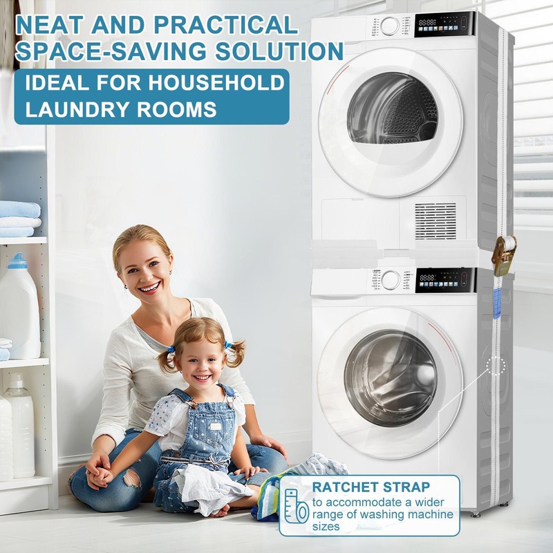 Universal Washer Dryer Stacking Kit with Sliding Shelf, Adjustable 21"– 27" gallery