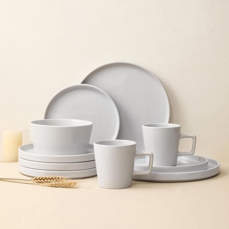 Stone Lain Stoneware 16pcDinnerware Set, Service for 4, White Glossy (Open Box) gallery