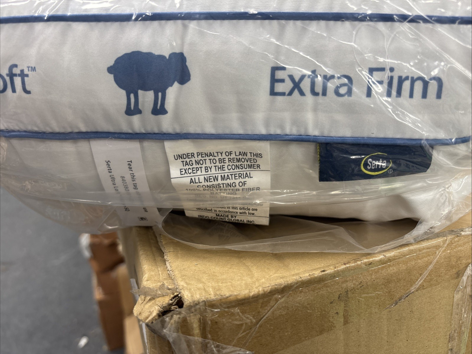 SERTAPEDIC Extra FIRM PILLOWS 2 each STD SIZE HYPOALLERGENIC MACHINE WASHABLE gallery
