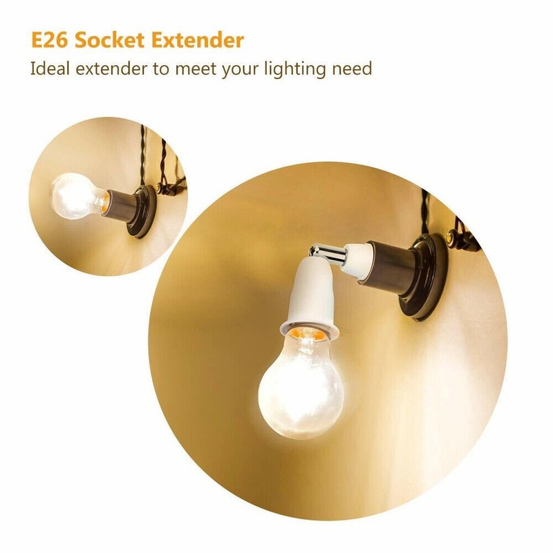 E26/E27 4.5 Inch Light Socket Extension Flexible Adjustable Lamp Extender Holder gallery