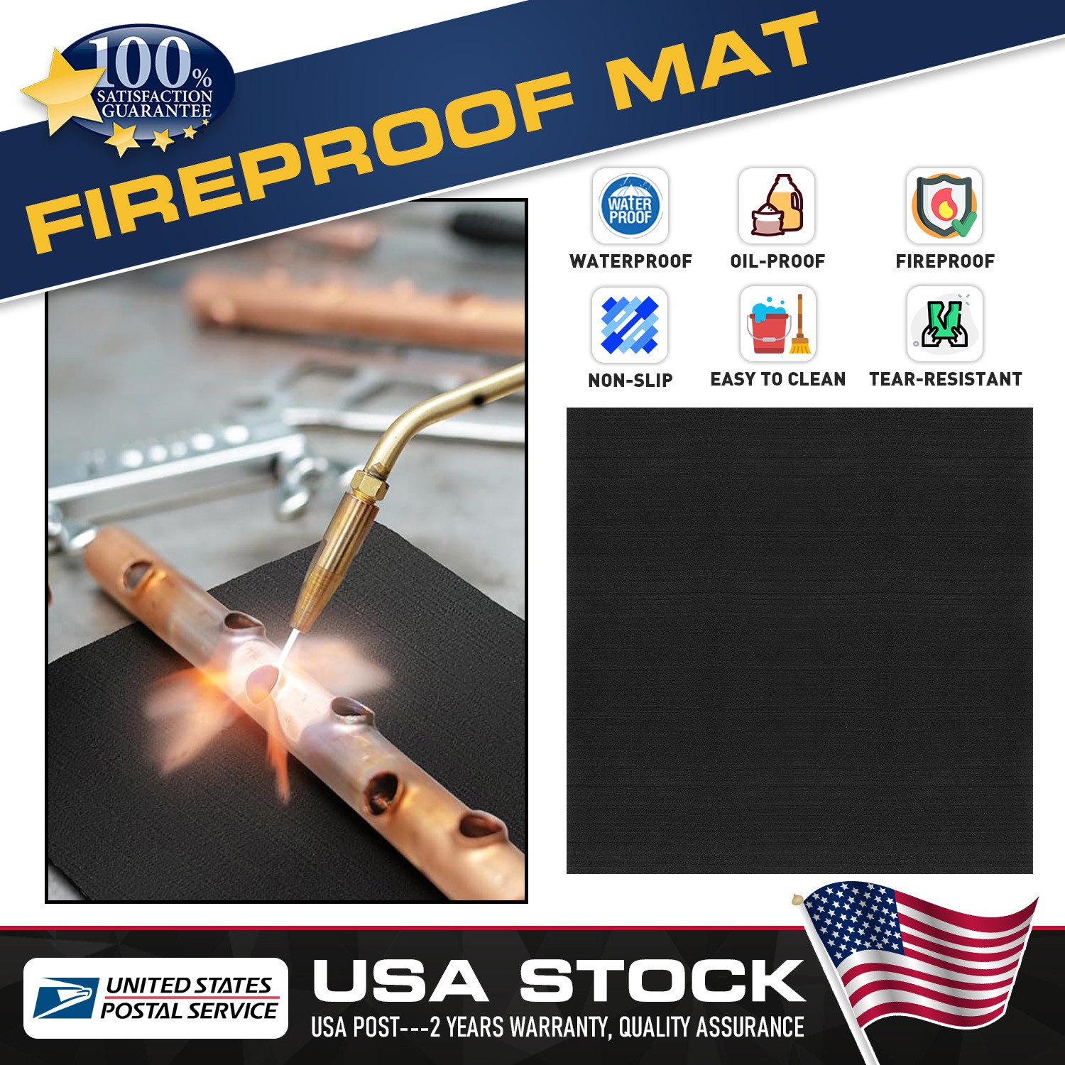 7.9x7.9 inches Fireproof Mat for Outdoor Easy to Clean Reusable for Deck gallery