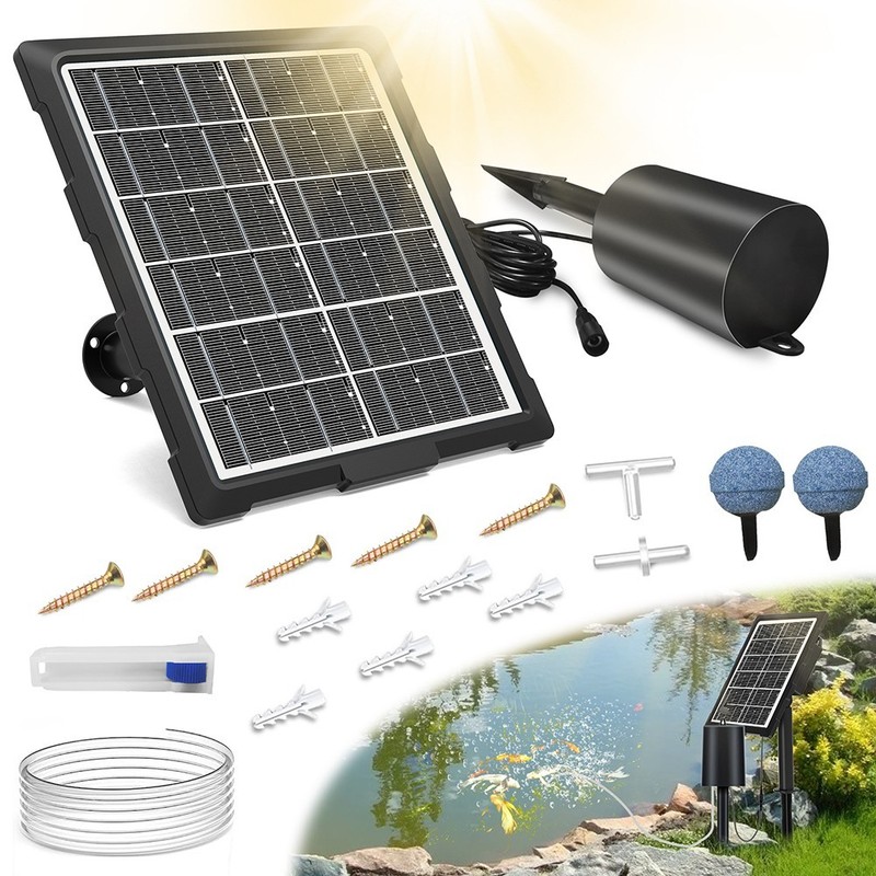 Solar Aerator for Ponds with Adjustable Timing and Silent Running Motor gallery