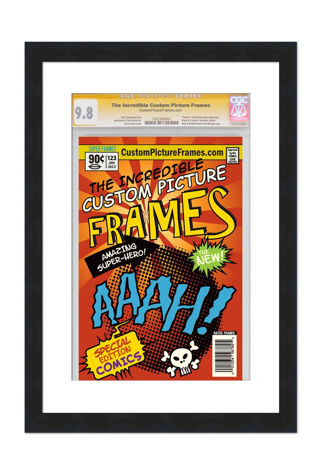 Black Comic Book Frame With White Mat For 1 Graded Comic Book gallery