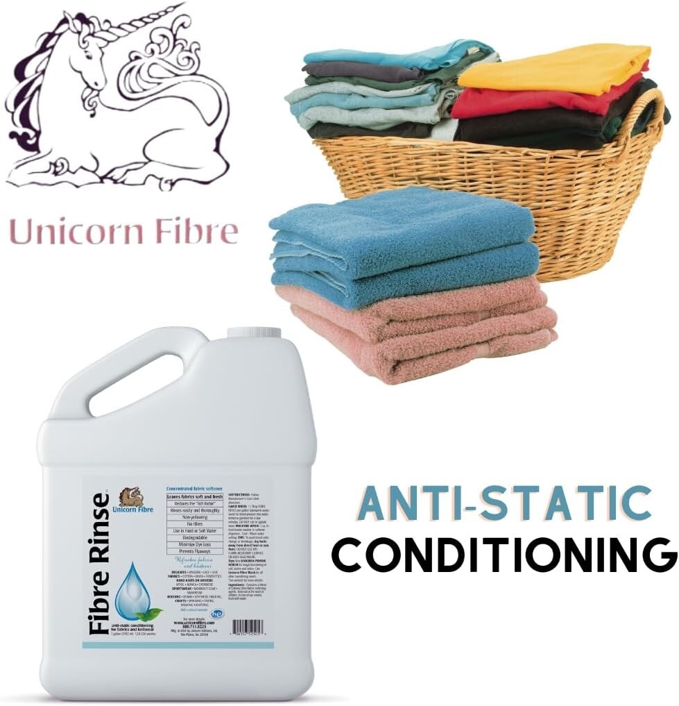UNICORN FIBRE RINSE. Anti-Static Conditioning for Wool, Knits 1 GALLON gallery