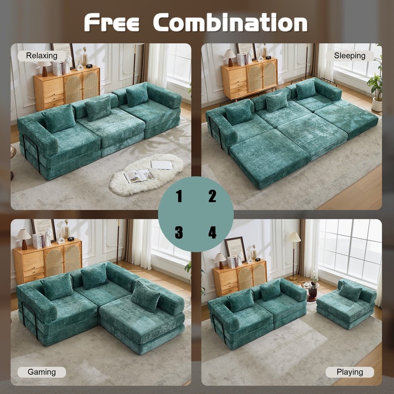 Compression Sofa,Convertible Floor Sofa Bed with Fixed-Shape Frame, Boneless M gallery