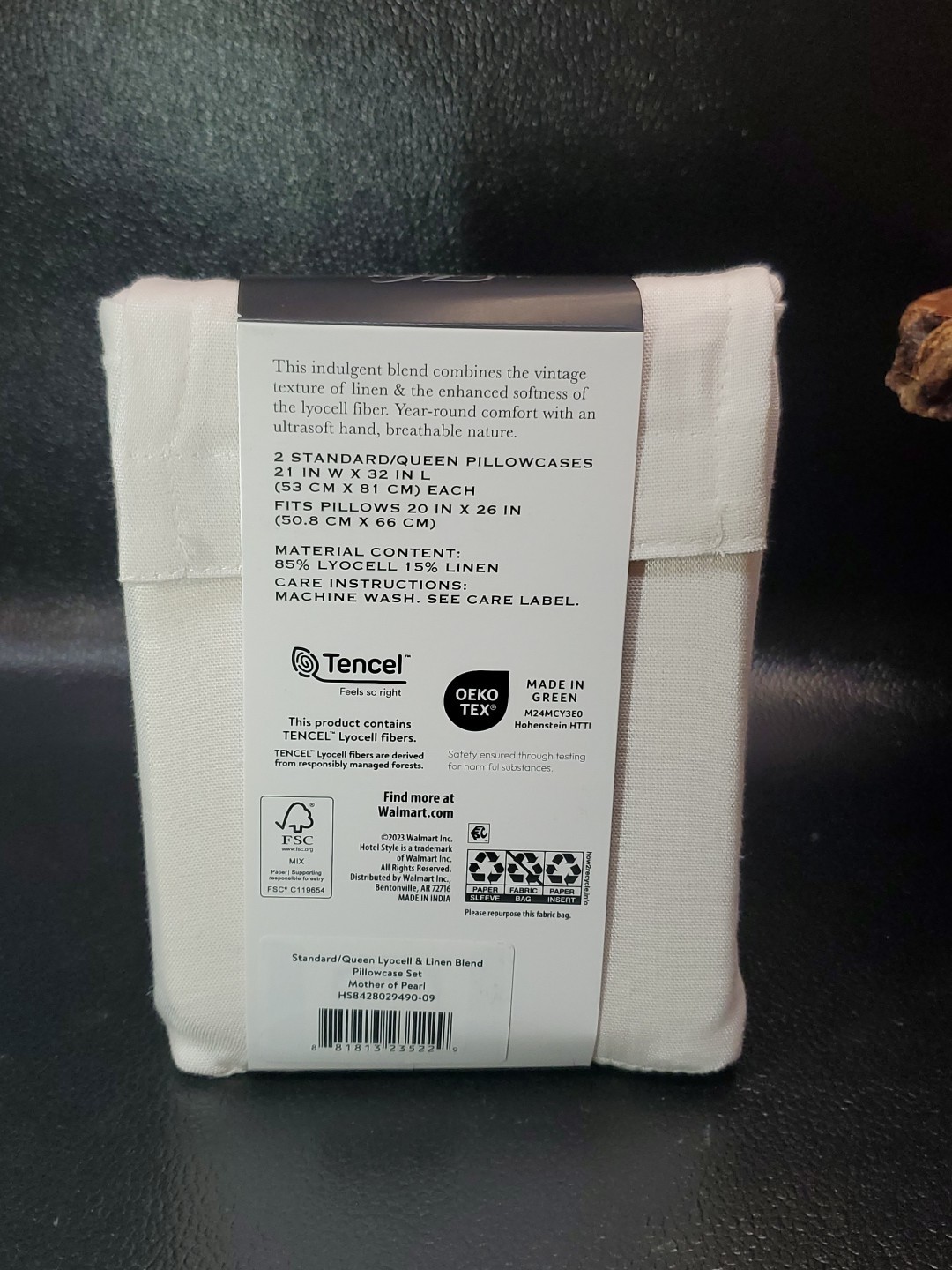 Hotel Style Lyocell & Linen Blend 2 Pillowcases STANDARD/QUEEN, Mother Of Pearl gallery