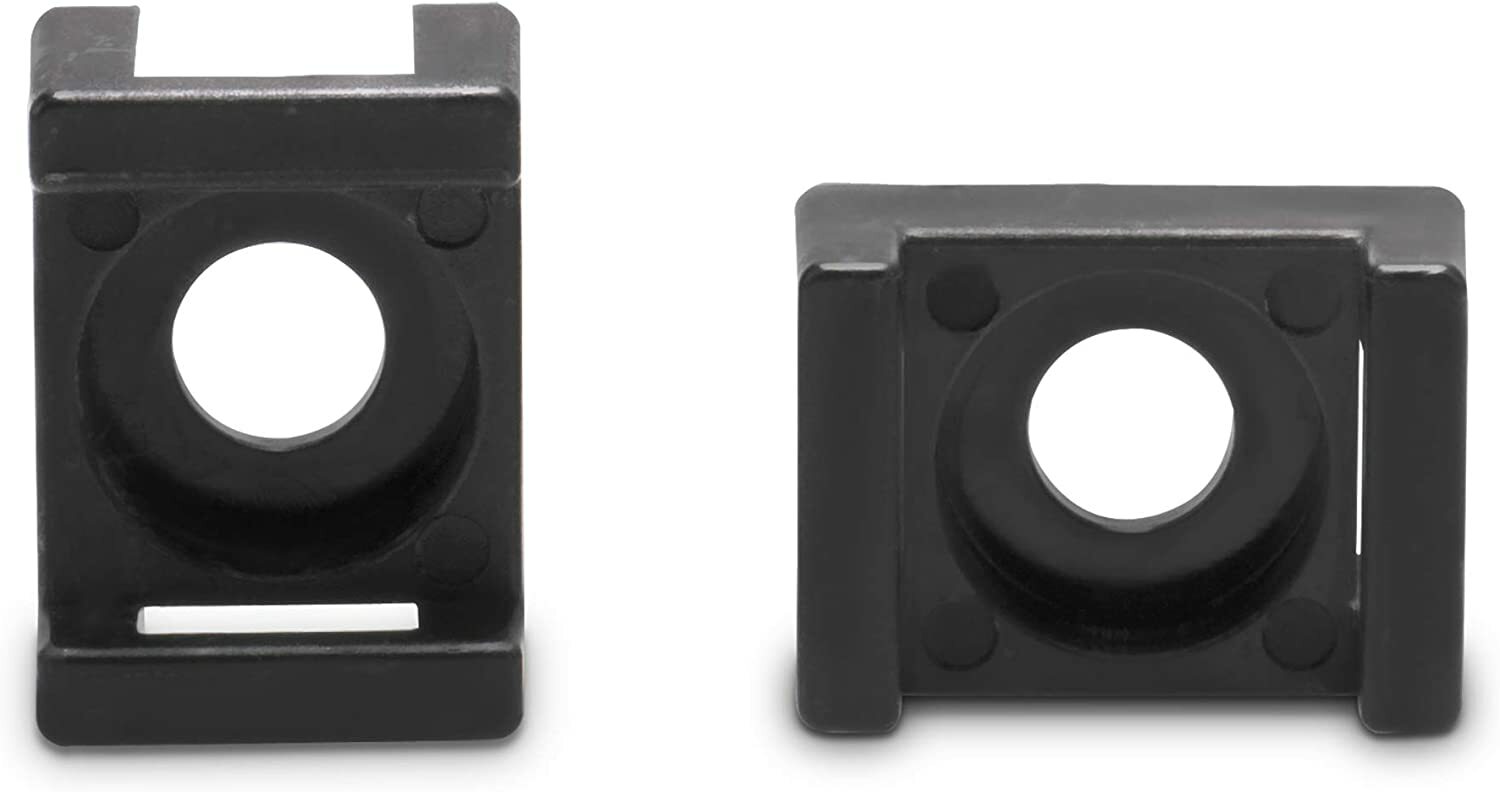 Cable Tie Mounting Base - Black - Mount Saddle Type Wire Holder - 50 Pack gallery