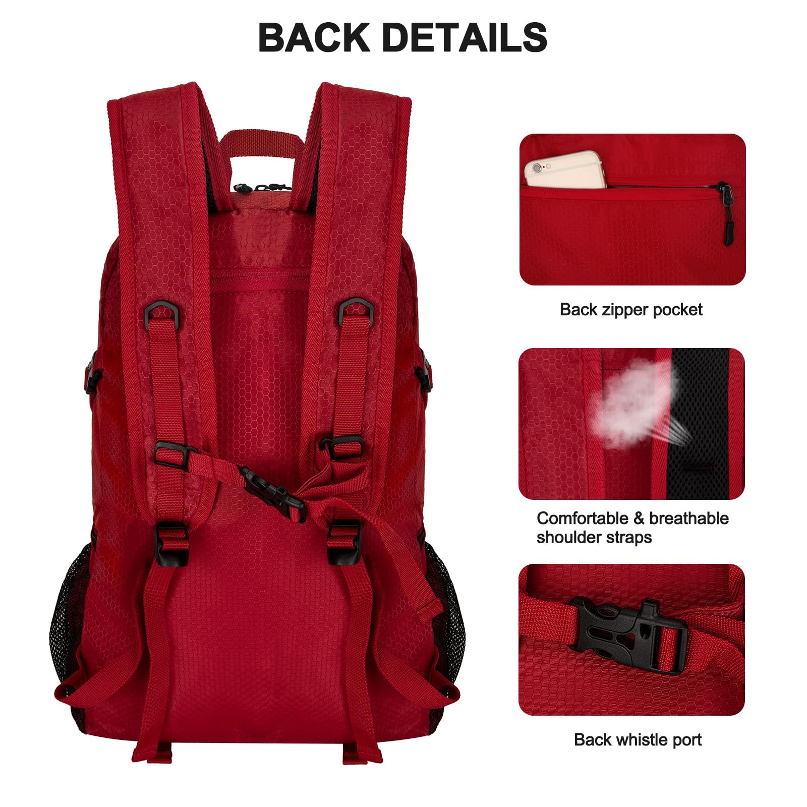 45L Hiking Backpack Lightweight Foldable, Waterproof Camping Backpack with Ra... 4
