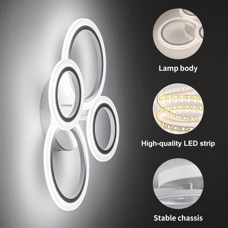 Shine LUEST 34W LED Ceiling Light with Remote, 3000-6000K Dimmable Modern Flush gallery