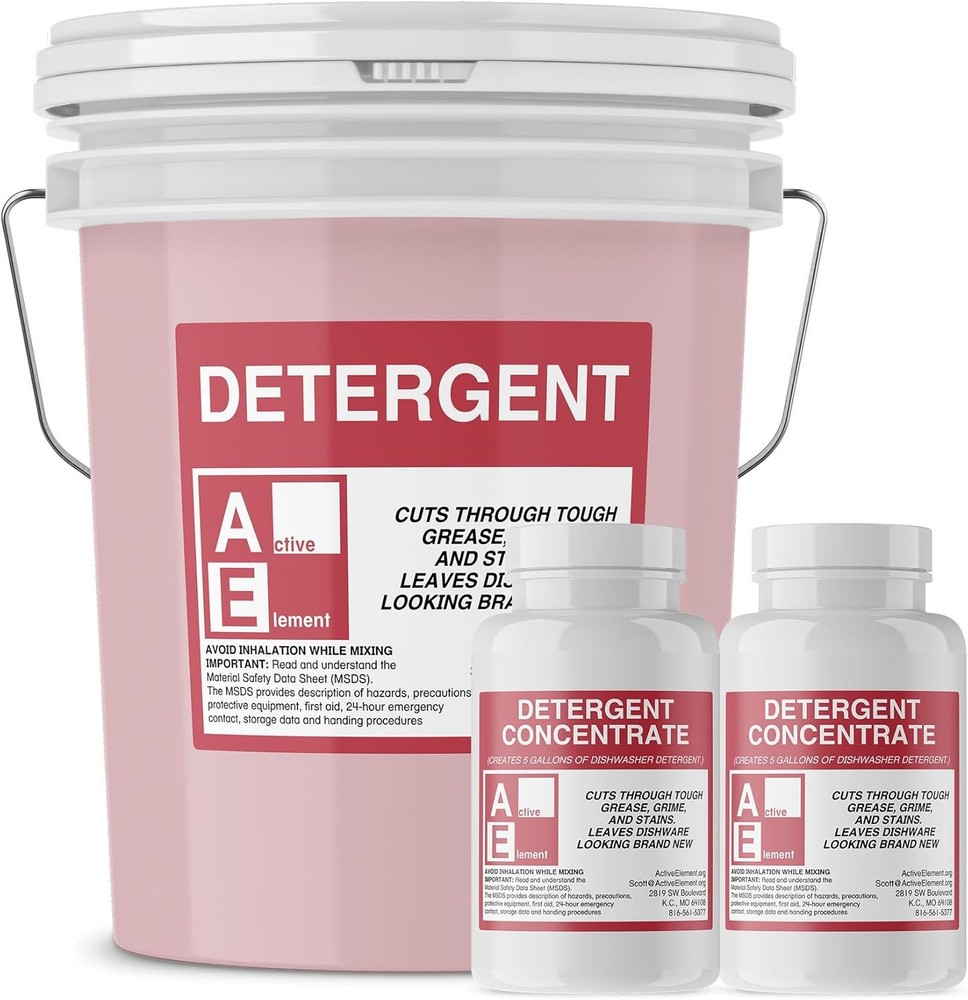 Commercial Dishwasher Detergent - Makes One 5 Gallon Pail - Industrial Dish Dete