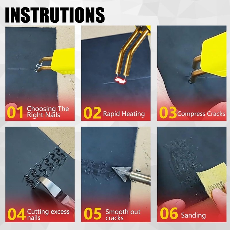 Plastic Welder Kit Hot Stapler Repair 2 in 1 Car Bumper Crack Fix 1000pcs gallery
