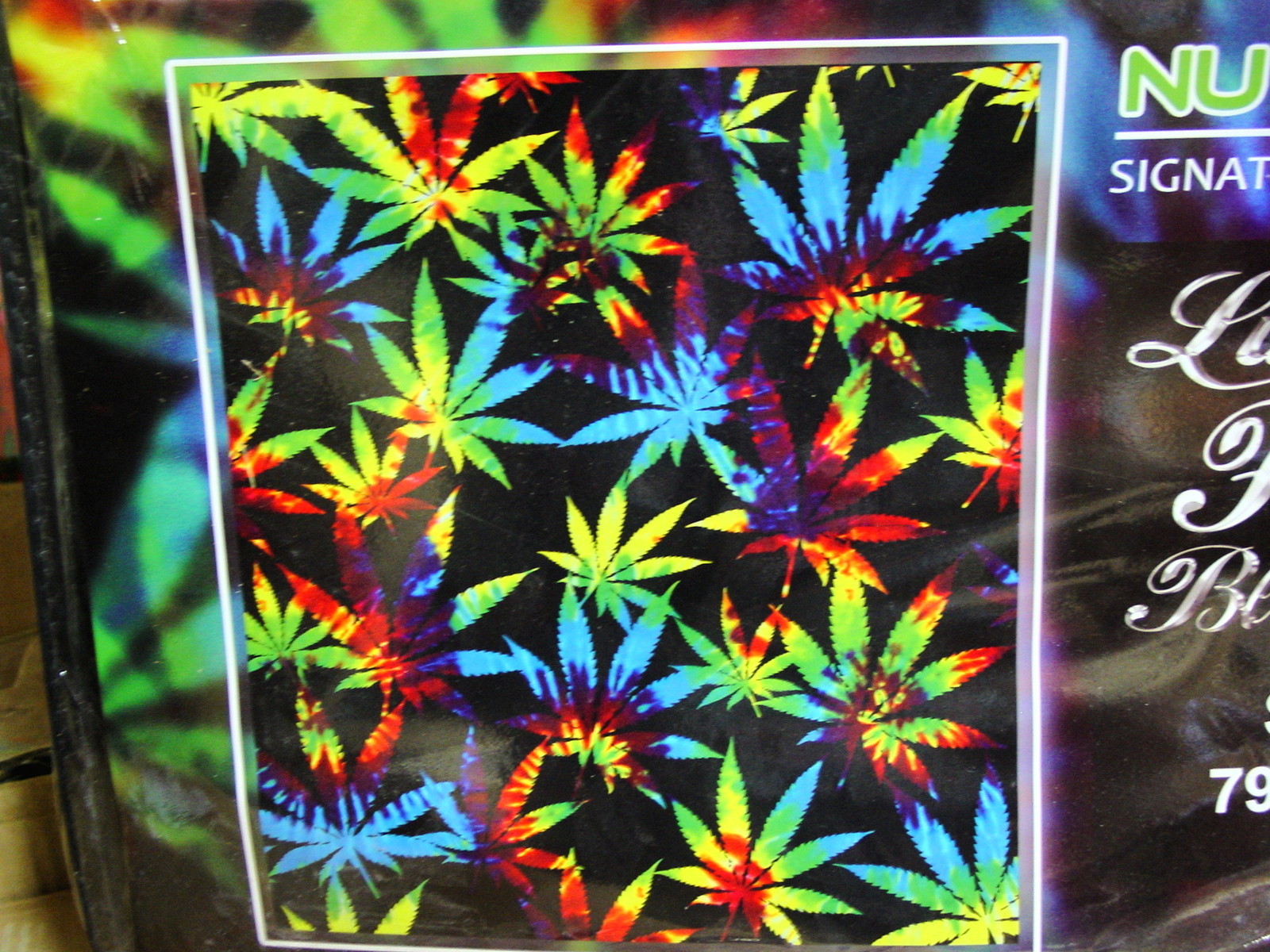 TYE DYE MARIJUANA LEAVES LEAF WEED CANNABIS POT QUEEN SIZE BLANKET gallery