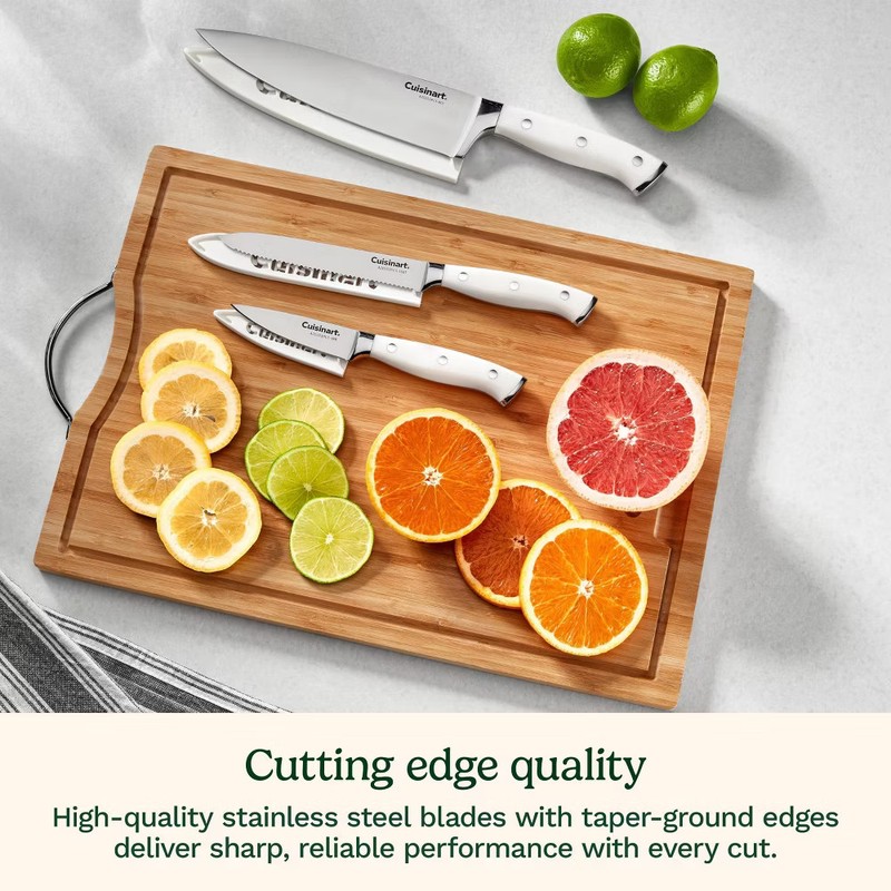 Cuisinart Classic White Triple Rivet 6pc Chef Set with Blade Guards gallery